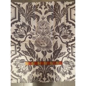 2 Vervain grey & white botanical samples 25"x25" plus coordinating linen fabric